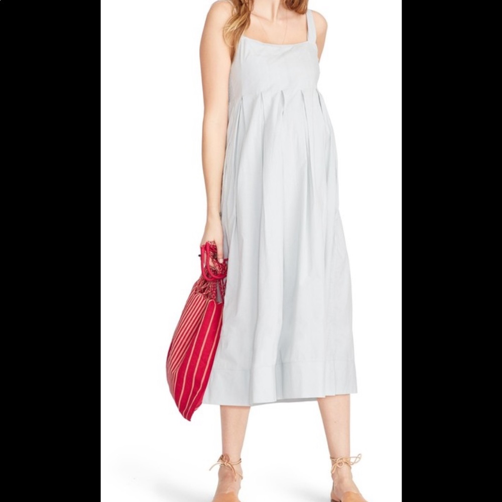 Hatch The Alice Blue Pleated Midi Dress